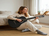 39 Inch Round Barrel Basswood Classical Folk Guitar including gig bag, spare strings, 70286762