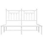 ZNTS Metal Bed Frame without Mattress with Headboard White 150x200cm 353588