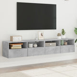 TV Wall Cabinets 2 pcs Concrete Grey 80x30x30 cm Engineered Wood 836875