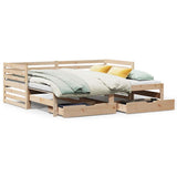 Daybed with Drawers without Mattress 90x200 cm Solid Wood 3302195