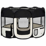 171006 Foldable Dog Playpen with Carrying Bag Black 110x110x58 cm