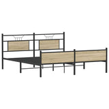 Metal Bed Frame without Mattress Sonoma Oak 180x200 cm Super King 3325125