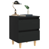 ZNTS Bed Cabinets with Solid Pinewood Legs 2 pcs Black 40x35x50 cm 805854