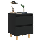 805854 Bed Cabinets with Solid Pinewood Legs 2 pcs Black 40x35x50 cm