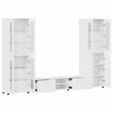 TV Cabinet Set FLORIN 3 pcs High Gloss White Engineered Wood 3398008