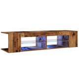 TV Cabinet with LED Lights Old Wood 135x39x30 cm Engineered Wood 856323