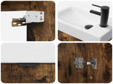 Bathroom Vanity Unit with Tap Smoked Oak 45.5 x 22.5 x 84 cm 889437