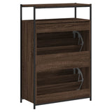 Shoe Cabinet Brown Oak 75x34x112 Engineered Wood 840038