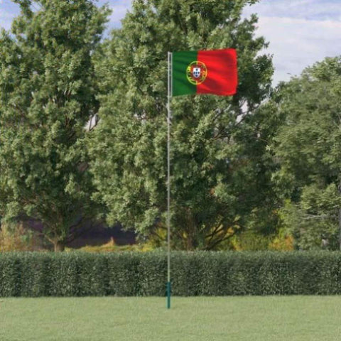 Portugal Flag and Pole 5.55 m Aluminium 3147134