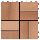 11 pcs Decking Tiles WPC 30x30 cm 1 sqm Teak Colour 45032