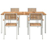 Garden Dining Set 5 pcs Brown Solid teak wood 3334801