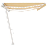 Manual Retractable Awning with LED 600x350 cm Yellow and White 3069683