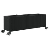 Garden Planters with Wheels 2 pcs Black 107x32x38 cm Poly Rattan 3210525