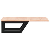 Basin Shelf Wall Mounted Steel and Solid Wood Oak 3302559