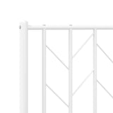 ZNTS Metal Bed Frame with Headboard White 183x213 cm 374491