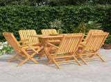 Garden Dining Set Natural Teak Solid Teak Wood Medium Foldable 3155006