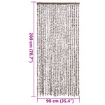 ZNTS Fly Curtain Taupe and White 90x200 cm Chenille 377404