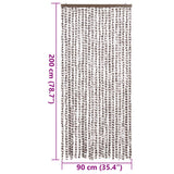 ZNTS Fly Curtain Taupe and White 90x200 cm Chenille 377404