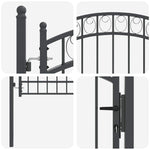 Fence Gate with Lock Grey 200 x 100 cm Powder-coated steel 42008976