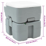 Camping Toilet Grey 41.5 x 36.5 x 42 cm Plastic 42001429