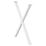 ZNTS Dining Table Legs X-Shaped 2 pcs White 80x cm Steel 4012921