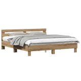 Bed Frame Artisan Oak 203 x 185 x 70 cm Engineered Wood 3385626