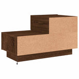 Bedside Cabinet with LED Lights Brown Oak 70x36x40.5 cm 836783