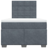 Box Spring Bed with Mattress Dark Grey 120x190 cm Small Double Velvet 3290859