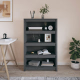 Book Cabinet Grey 80x35x126 cm Solid Wood Pine 821686