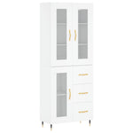 Highboard White 69.5x34x180 cm Engineered Wood 3198577