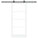 Sliding Door ORKDAL White 93 x 211 cm Solid Pine Wood and Glass 3332150