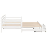 Daybed with Trundle and Drawers without Mattress White 90x200 cm 3302172