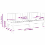 Corner Bed Frame with Headboard Cream 80 x 200 cm Velvet 42016335