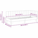 Corner Bed Frame with Headboard Cream 80 x 200 cm Velvet 42016335