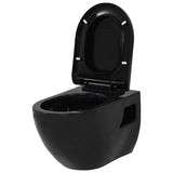 Wall-Hung Toilet with Concealed Cistern Ceramic Black 275792