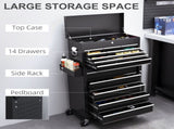 14 Drawer, Two-Part Tool Storage Chest on Wheels - Black T3398P376749