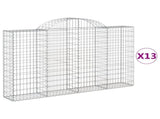 Arched Gabion Baskets 13 pcs 200x30x120/140 cm Galvanised Iron 3146142