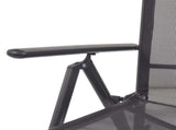 Sunlounger Black Aluminium Medium Adjustable Armrests 42766