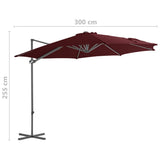 ZNTS Cantilever Garden Parasol with Steel Pole Bordeaux Red 300 cm 312312