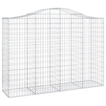 Arched Gabion Baskets 10 pcs 200x50x140/160 cm Galvanised Iron 3145690