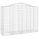 Arched Gabion Baskets 10 pcs 200x50x140/160 cm Galvanised Iron 3145690