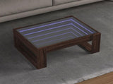 Coffee Table with Infinity LED Brown Oak 70x53x30 cm 847636