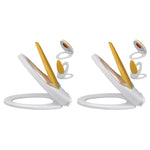 ZNTS Toilet Seats with Soft Close Lids 2pcs Plastic White and Yellow 275931
