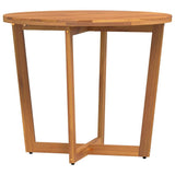 Garden Dining Table Round 90x75 cm Solid Wood Acacia 4108134