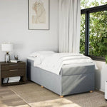 Box Spring Bed with Mattress Light Grey 90x200 cm Fabric 3285345