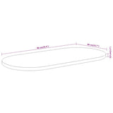 Table Top 90x40x3.8 cm Oval Solid Wood Acacia 370093