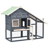 Rabbit Hutch Grey and White 140x63x120 cm Solid Firwood 170869