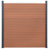 Fence Panel Set Brown 526x186 cm WPC 3211828