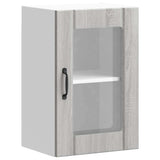 Kitchen Wall Cabinet with Glass Door Lucca Grey Sonoma 853773