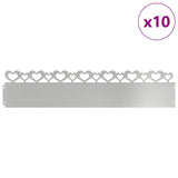 Lawn Edgings 10 pcs Silver 103 x 0.05 x 22 cm Galvanised Steel 874843